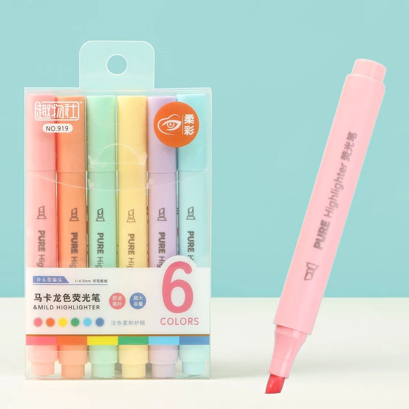 6 Pz/set Colore Pastello Macar - Pastel Highlighter Set Double Ended recensione e prezzo