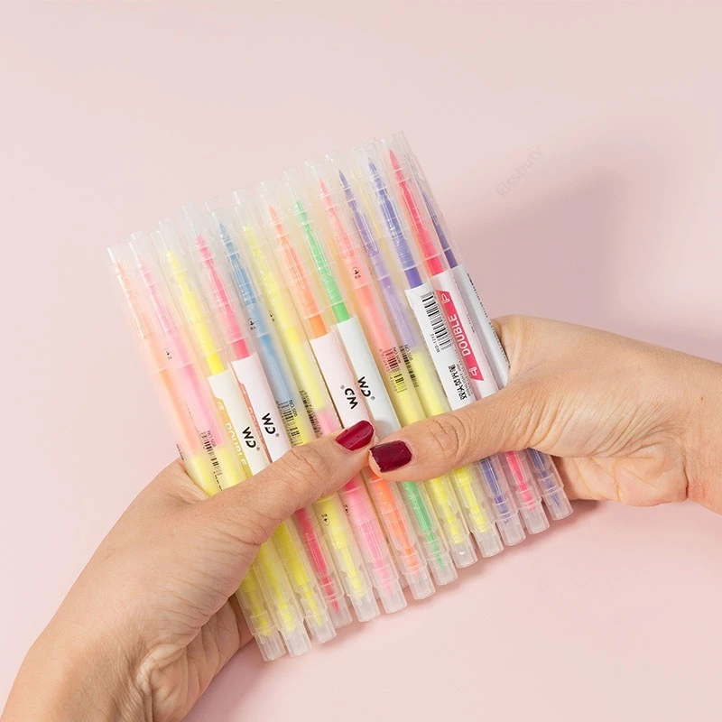 6 colori/set doppia testa punt - Pastel Highlighter Set Double Ended recensione e prezzo