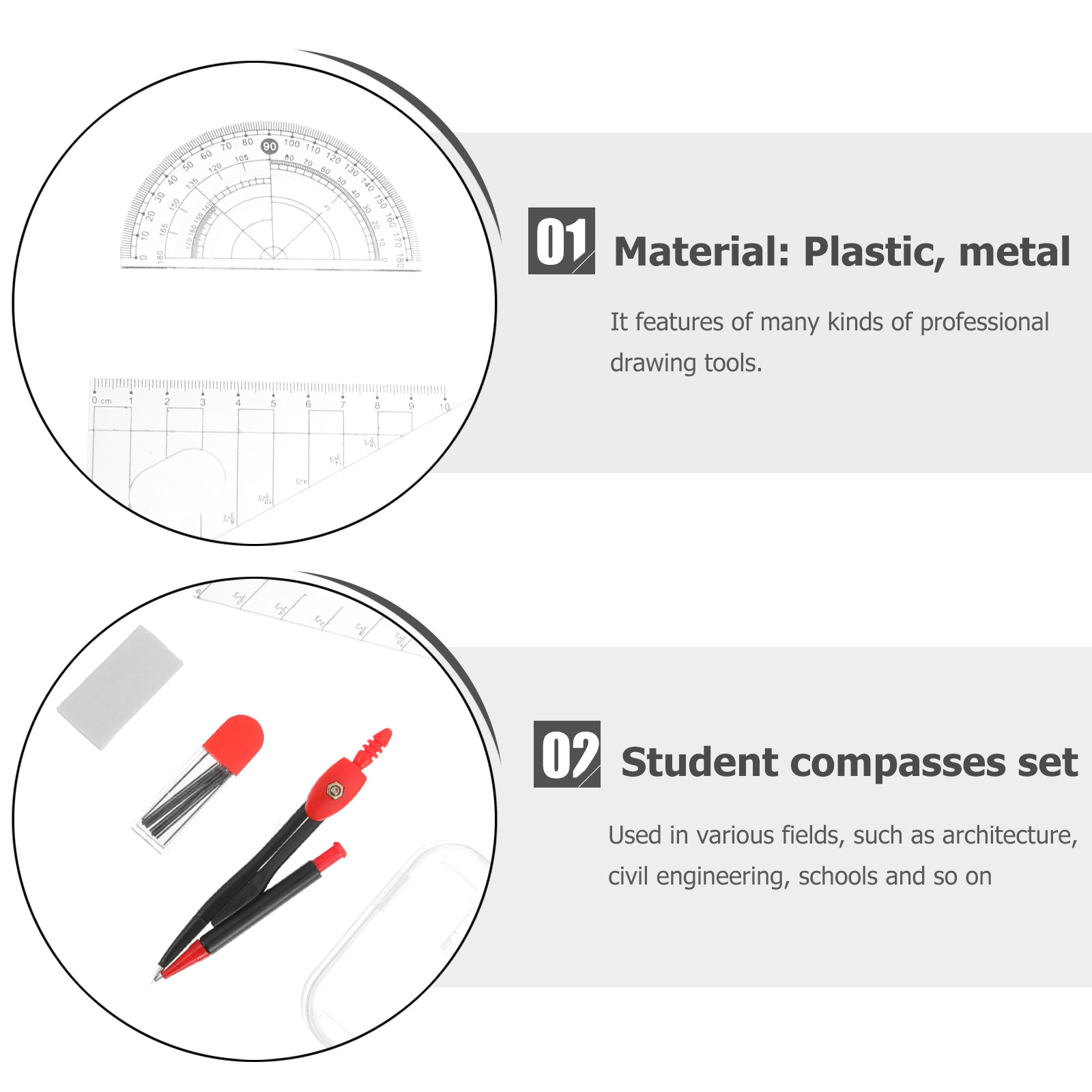Set professionale di strumenti - Math Geometry Set With Compass recensione e prezzo
